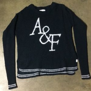A&F Tipped Statement Logo Sweater (Size Medium)